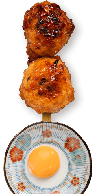 Chicken Meatball Skewer with Egg Yolk