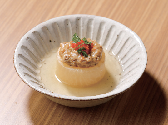 Daikon with Porcini Sauce